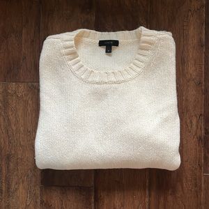 Cream Wool-Blend Loose Fitting Sweater